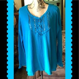 Turquoise Blue Top
